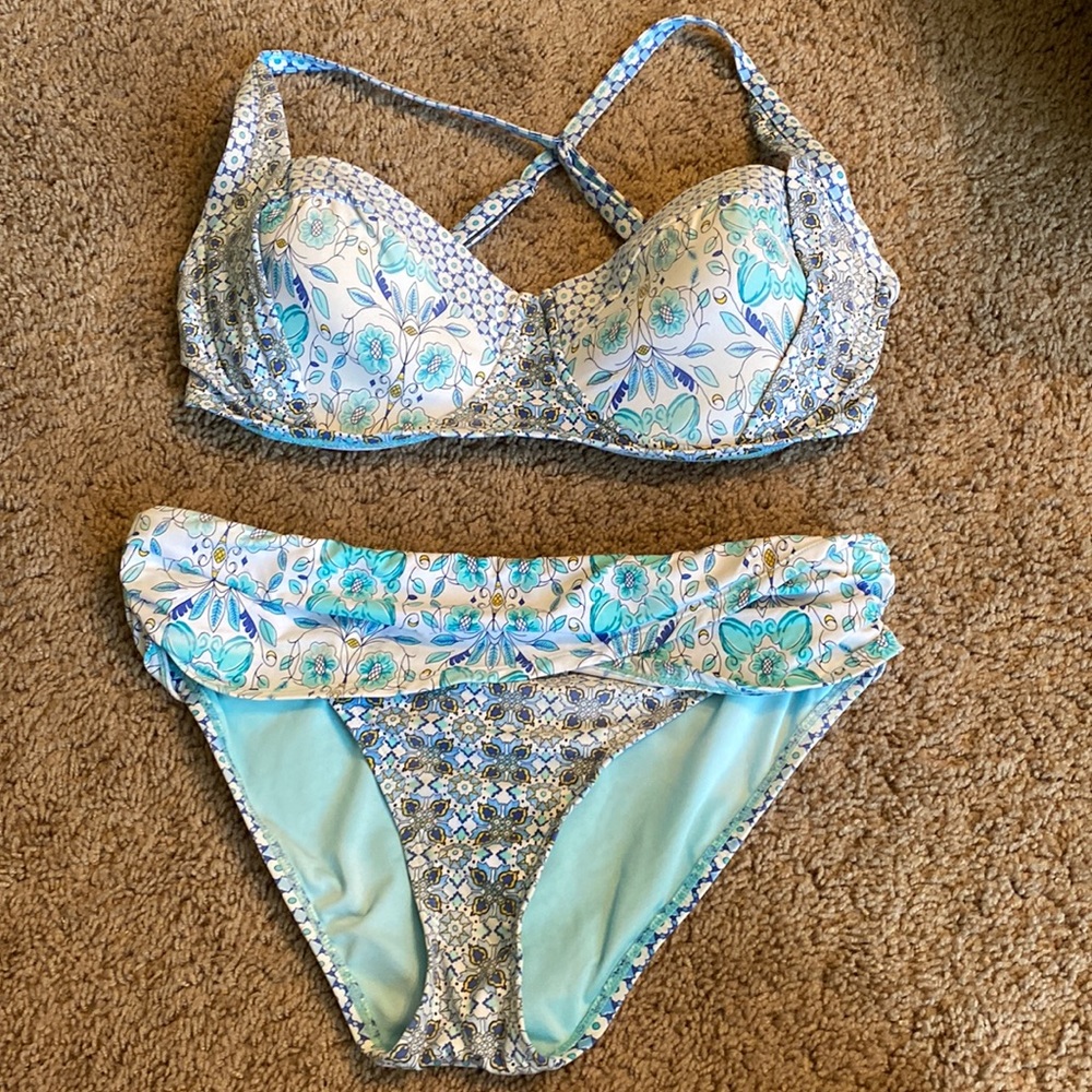 BLEU By Rod Beattie Bikini top is size 40 D bottoms are size 10